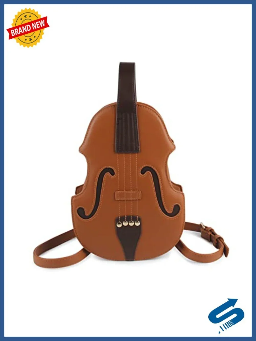 PU Leather Violin Shape Tote Bag Crossbody Backpack 5 Ways to Wear Ladies